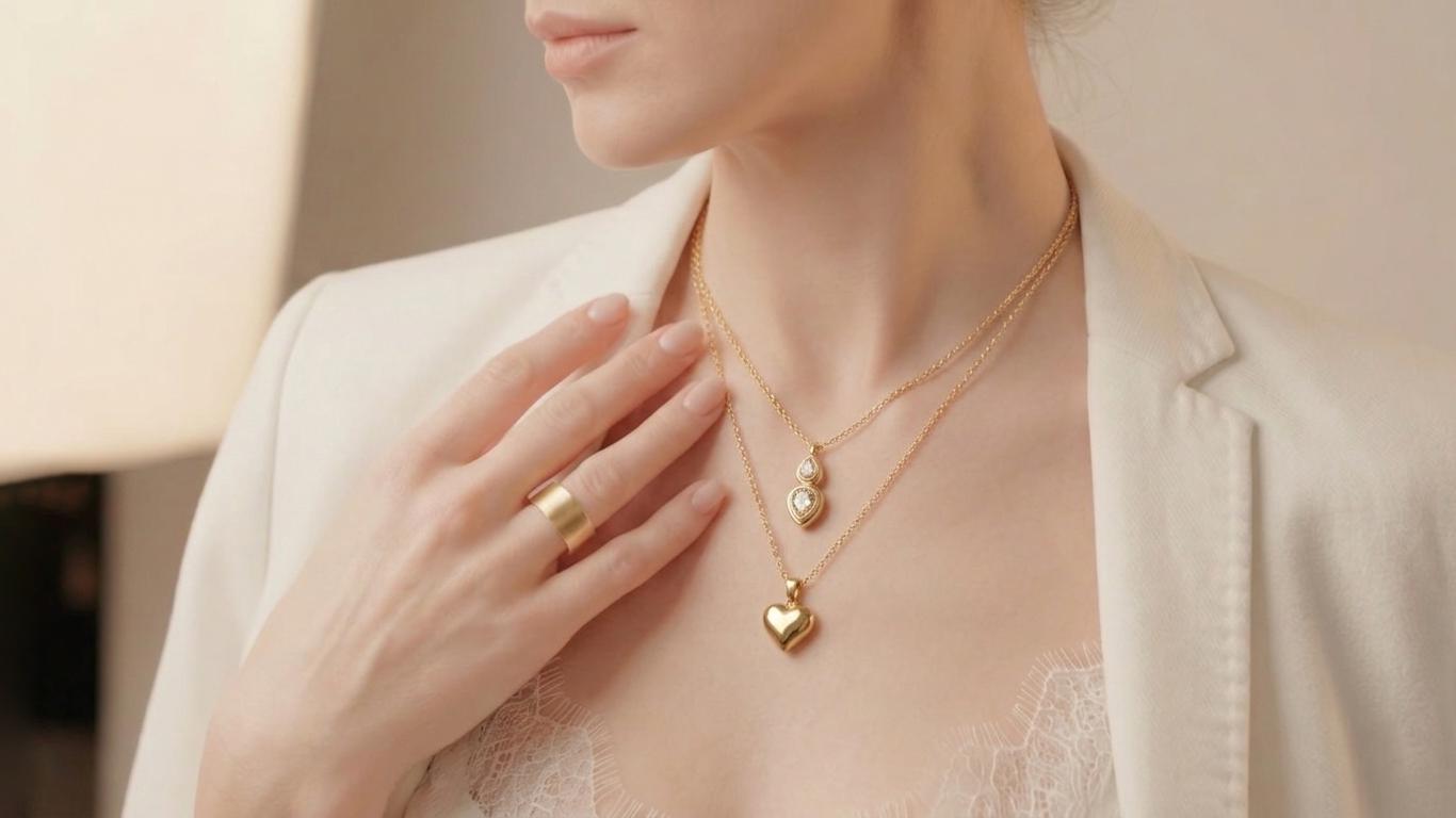 Elegant Layered Gold Necklace - graphicpicker.com