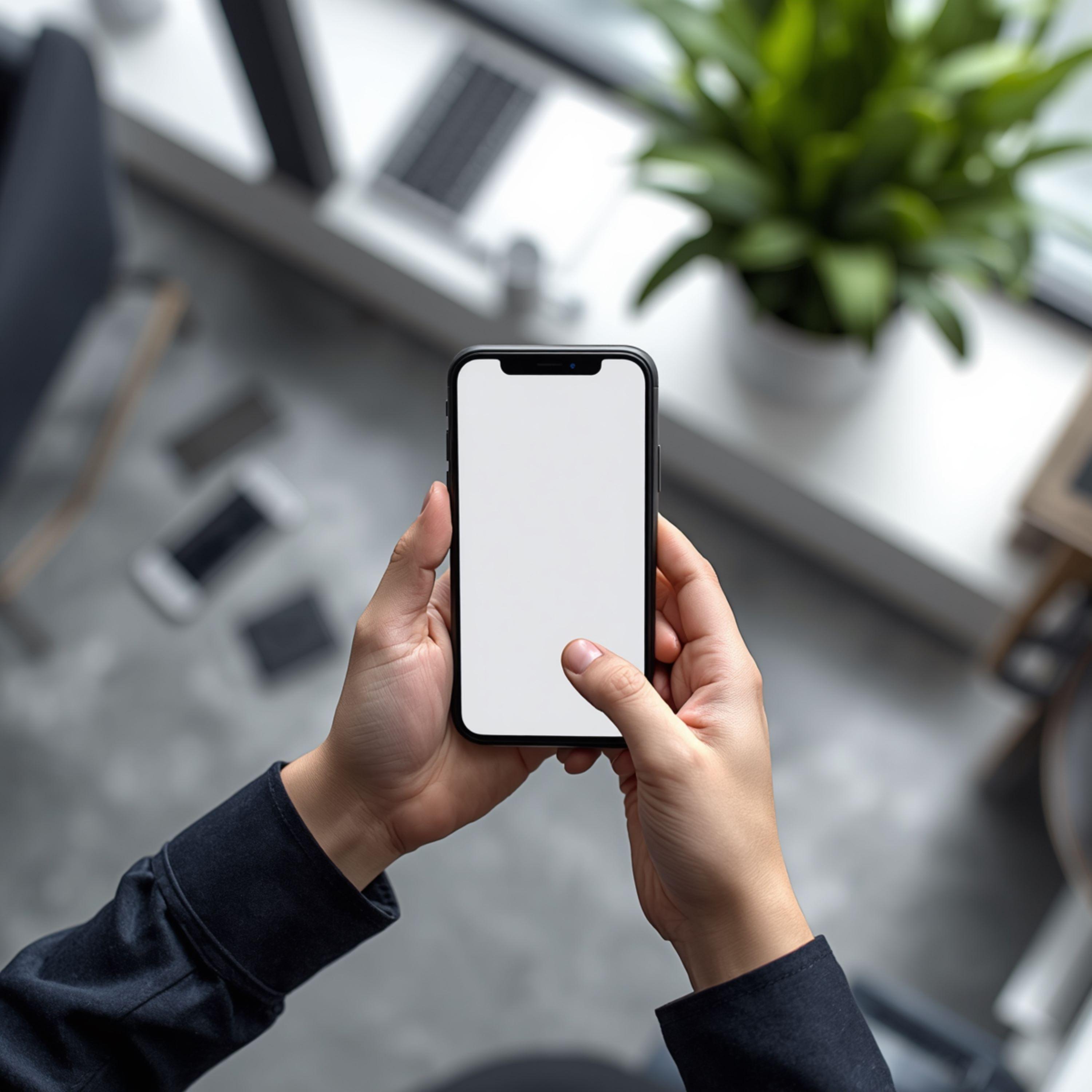 Indoor Smartphone Mockup Blank Screen - graphicpicker.com