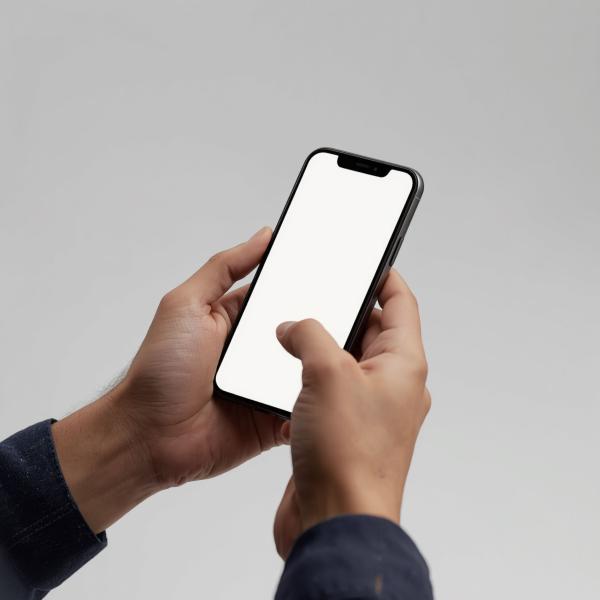 Smartphone Mockup in Hand Front View - graphicpicker.com