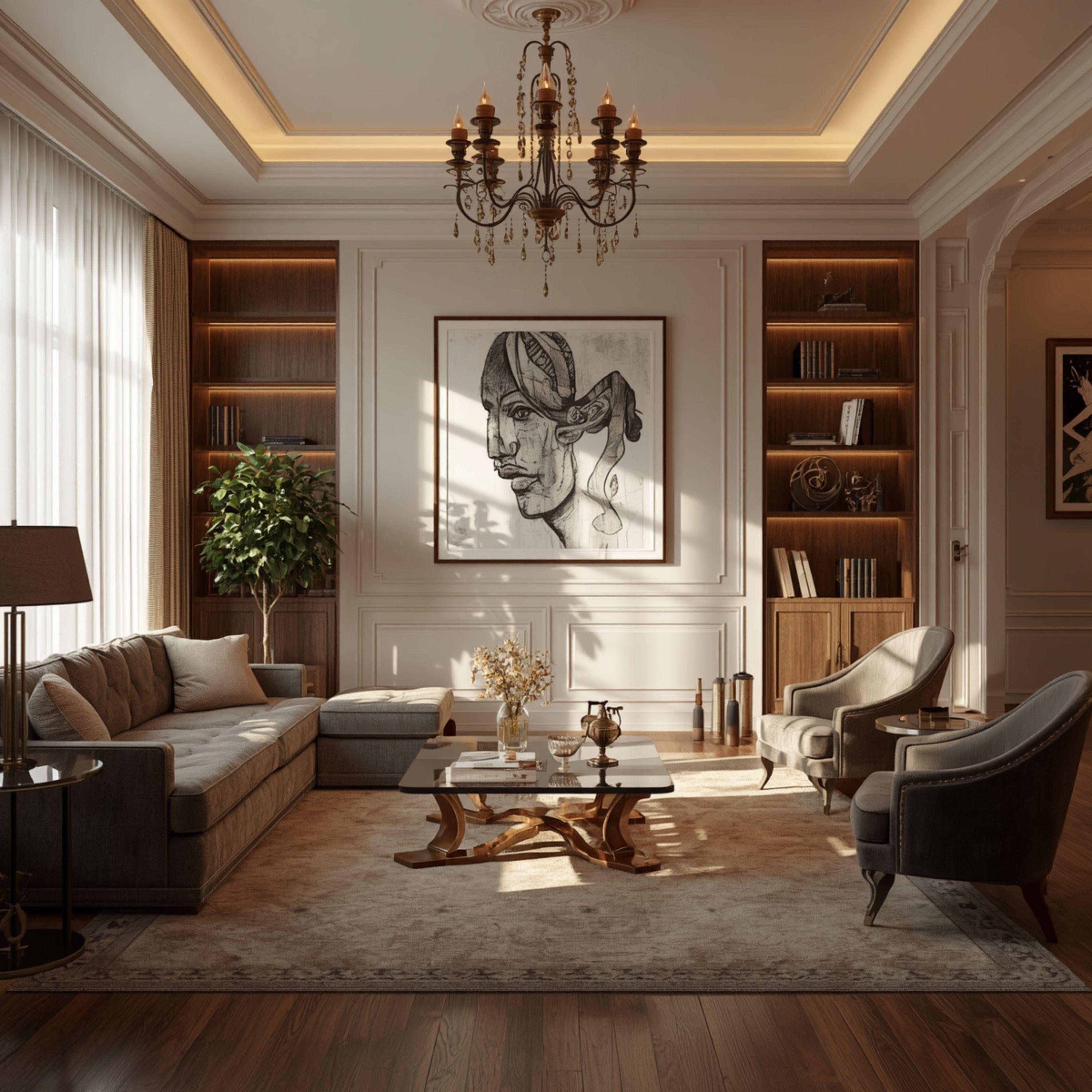 Luxury Classic Living Room Interior - graphicpicker.com