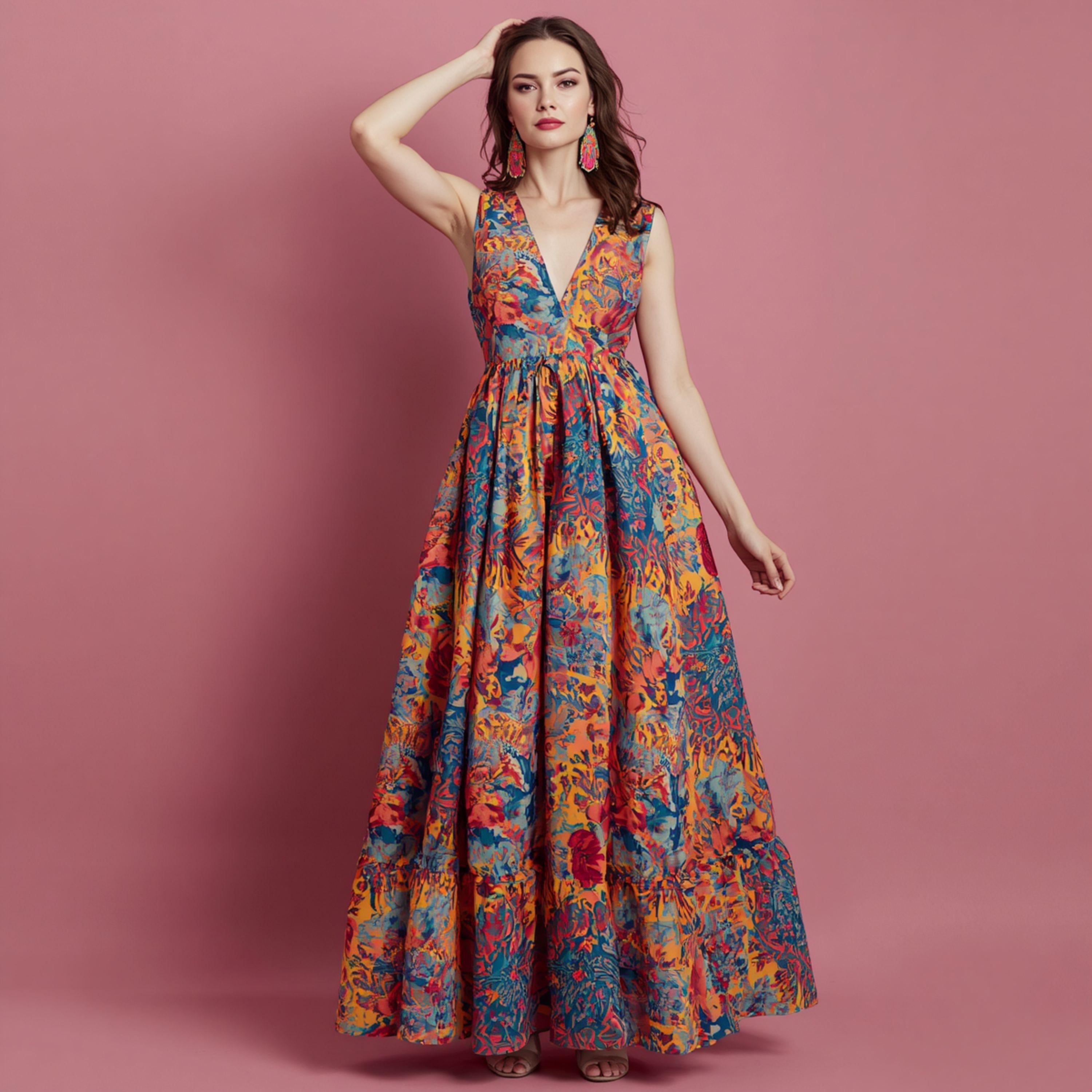 Elegant Floral Fashion Portrait - graphicpicker.com