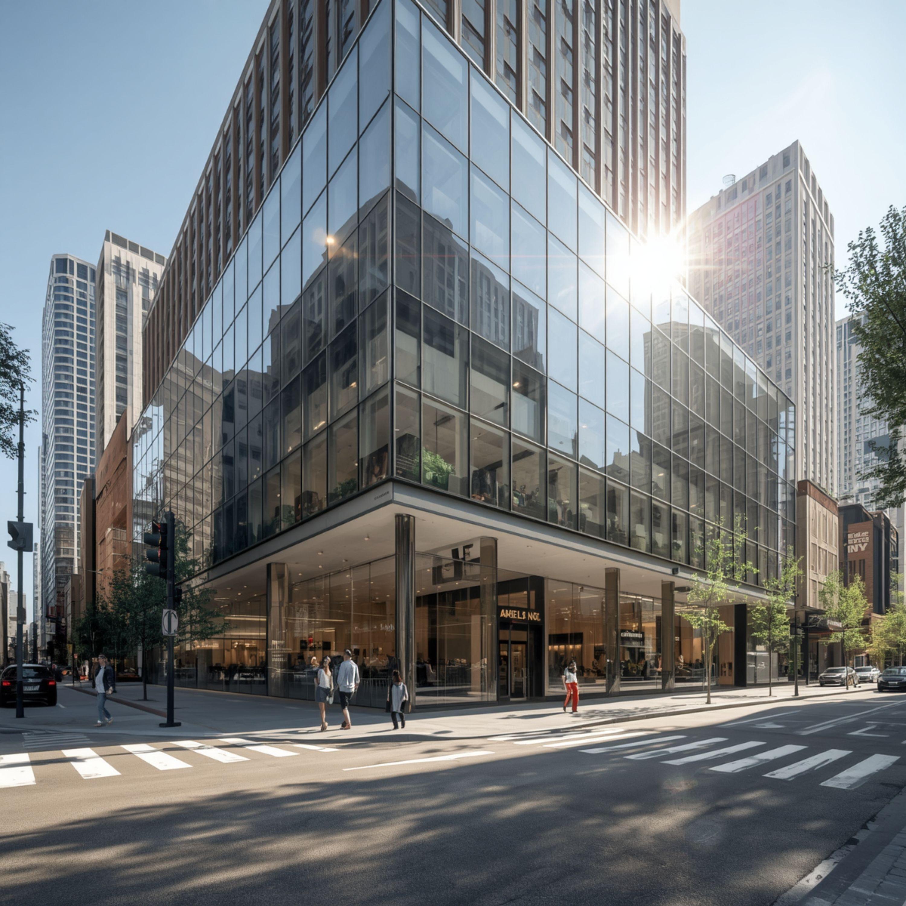 Modern Commercial Building Exterior - graphicpicker.com
