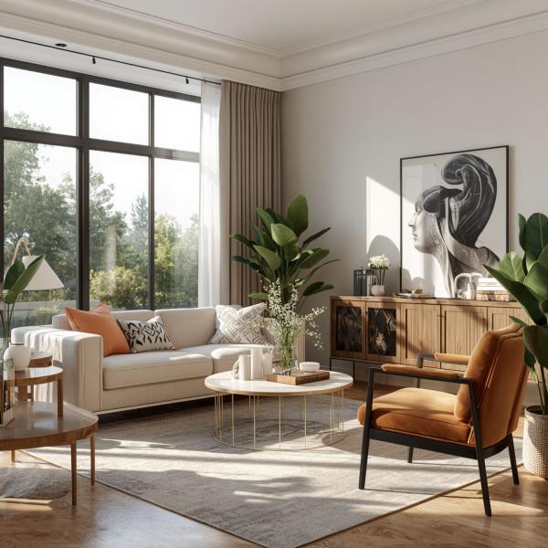 Modern Cozy Living Room Interior - graphicpicker.com