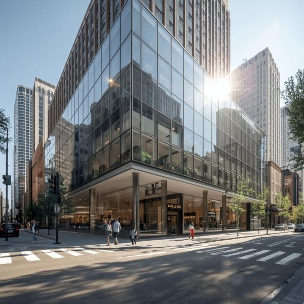 Modern Commercial Building Exterior - graphicpicker.com